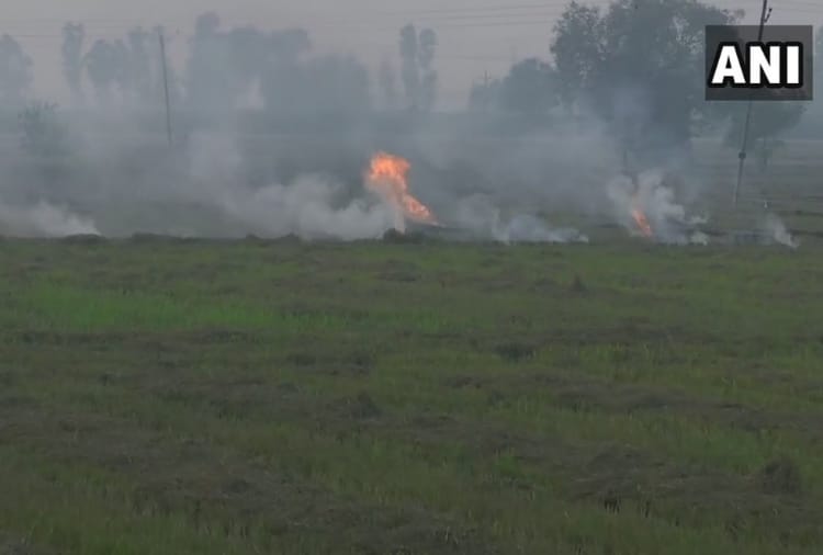 Stubble burning continues in parts of the Haryana