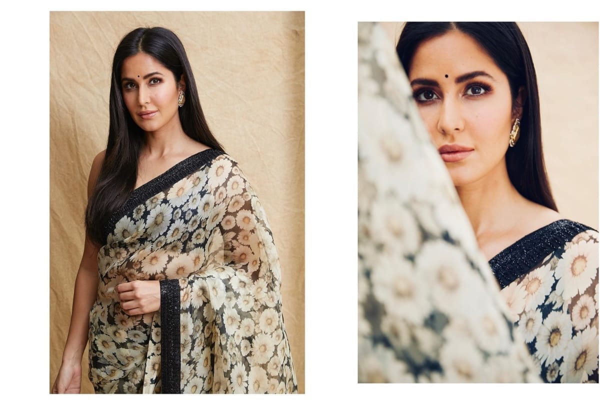 Diwali 2019 katrina kaif different style in floral saree