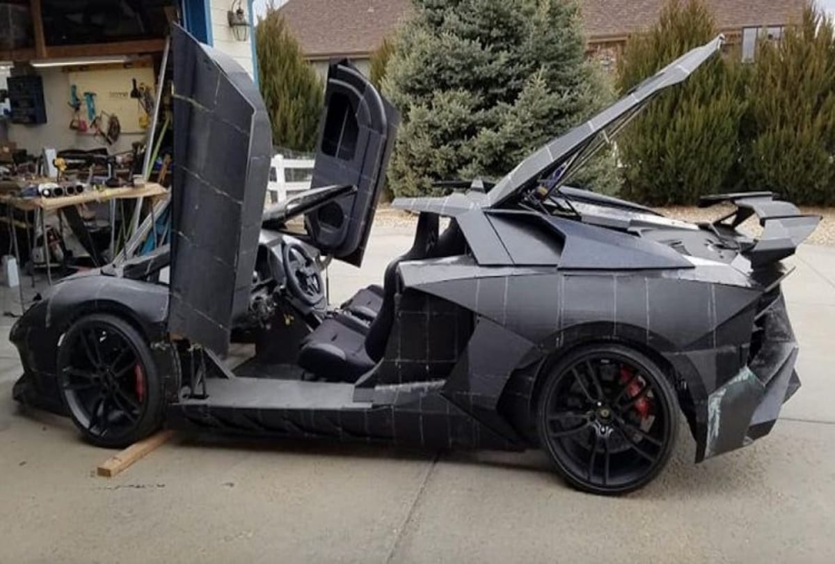 father build Lamborghini Aventador in lac for his son