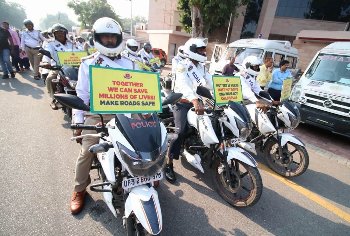 cm yogi flag off road safety rally by school students in lucknow