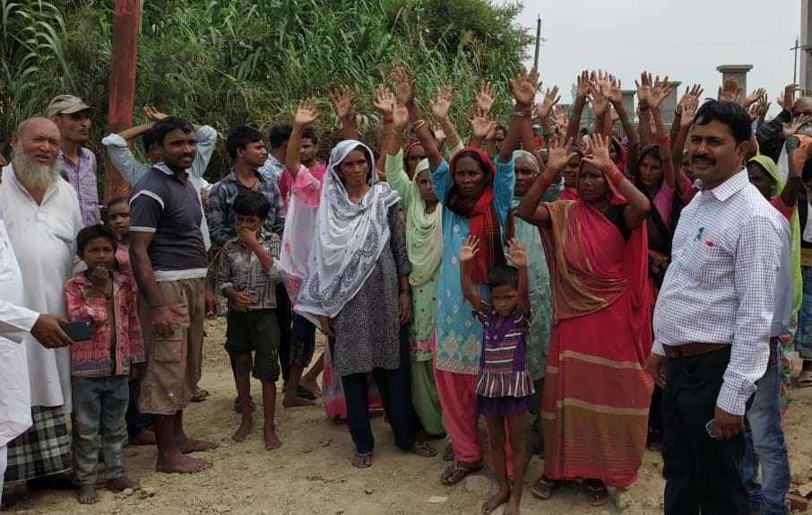 Villagers demolish the boundary of the medical college