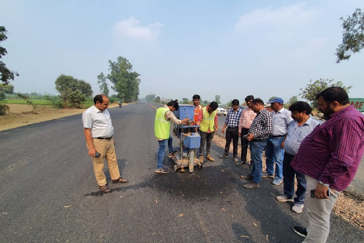 NHAI team inspects Delhi-Saharanpur highway at Baghpat district of Uttar Pradesh