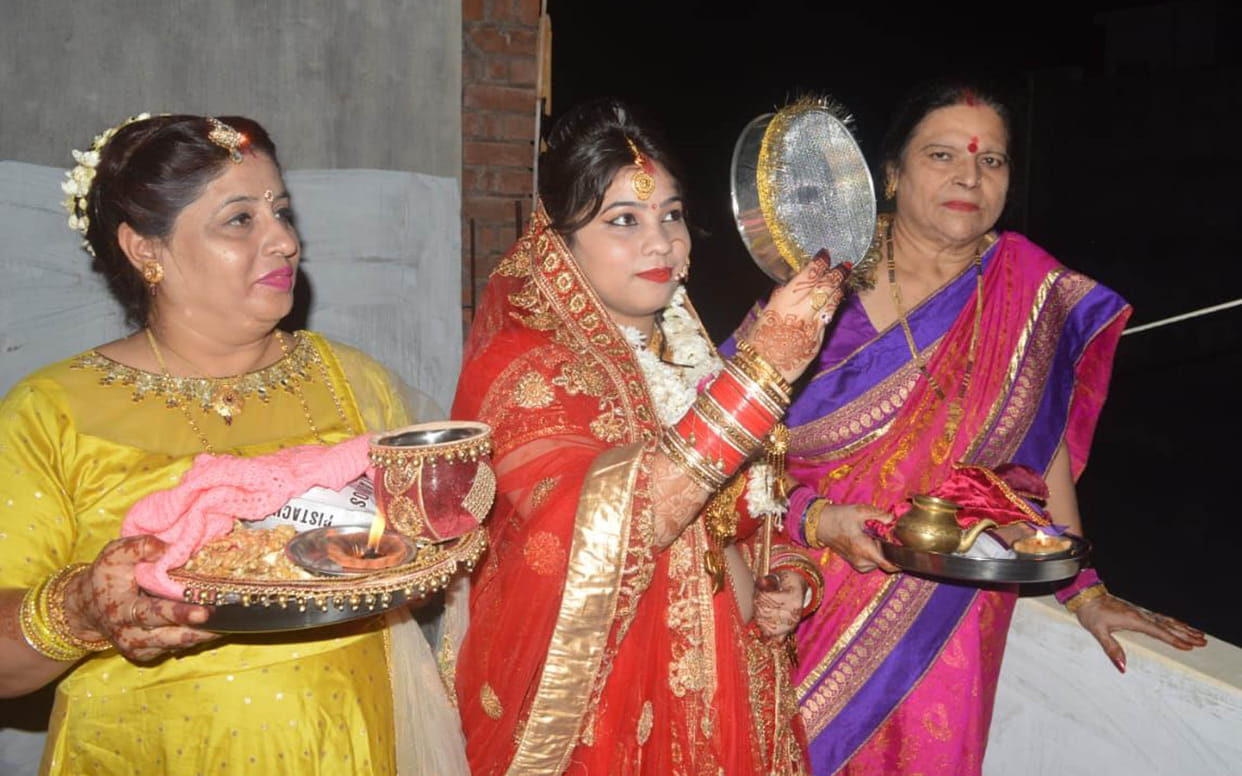 Long life of husband sought after worshiping moon