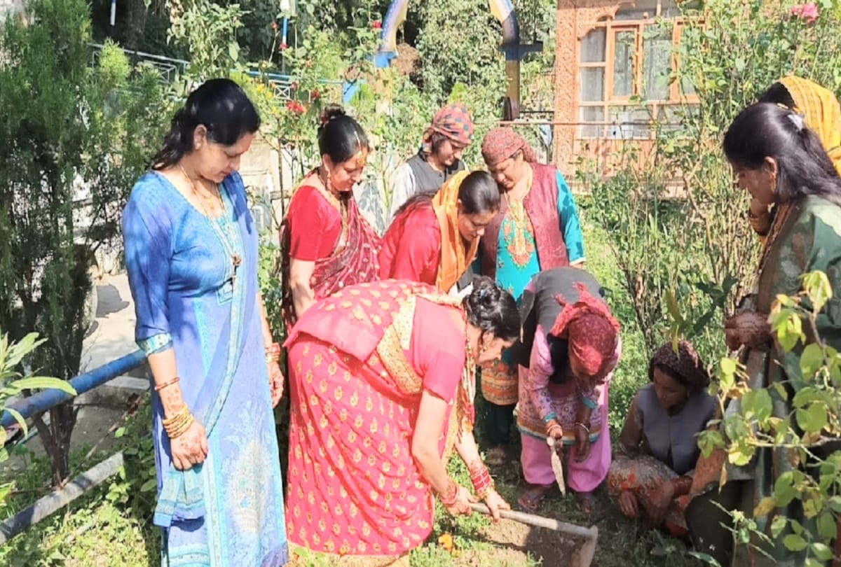 On the occasion of KarvaChauth the women Make up nature, also planted saplings.