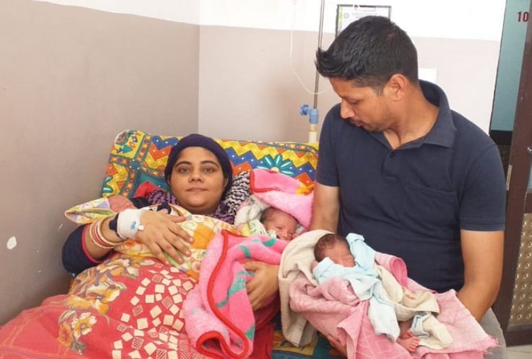 BSF Jawan Wife Gave Birth to Three Baby Boy