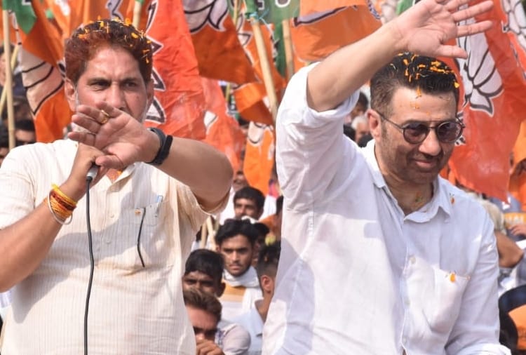 haryana assembly elections, BJP MP Sunny Deol Election Campaign Rally At Narnaund