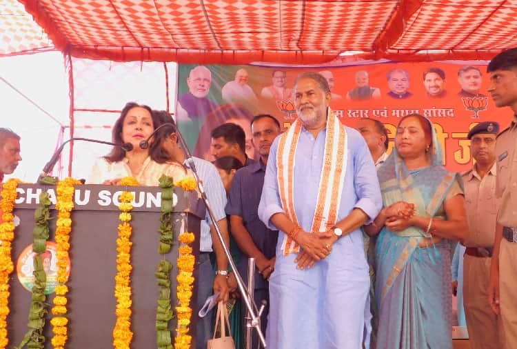 haryana assembly elections, BJP MP Hema Malini's Rally At Mohindergarh