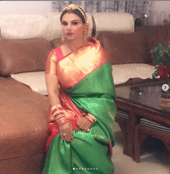 rakhi sawant share photo and video of her first karva chauth