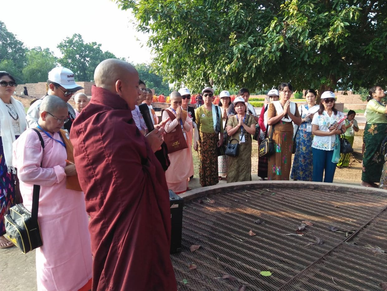 Buddhist worshipers prayed in special meeting hall
