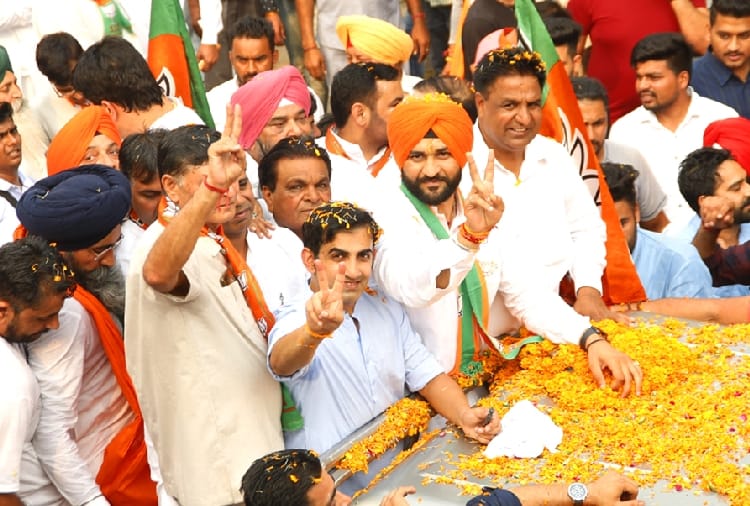 Haryana Assembly Elections, BJP MP Gautam Gambhir 's Road Show at Pehowa