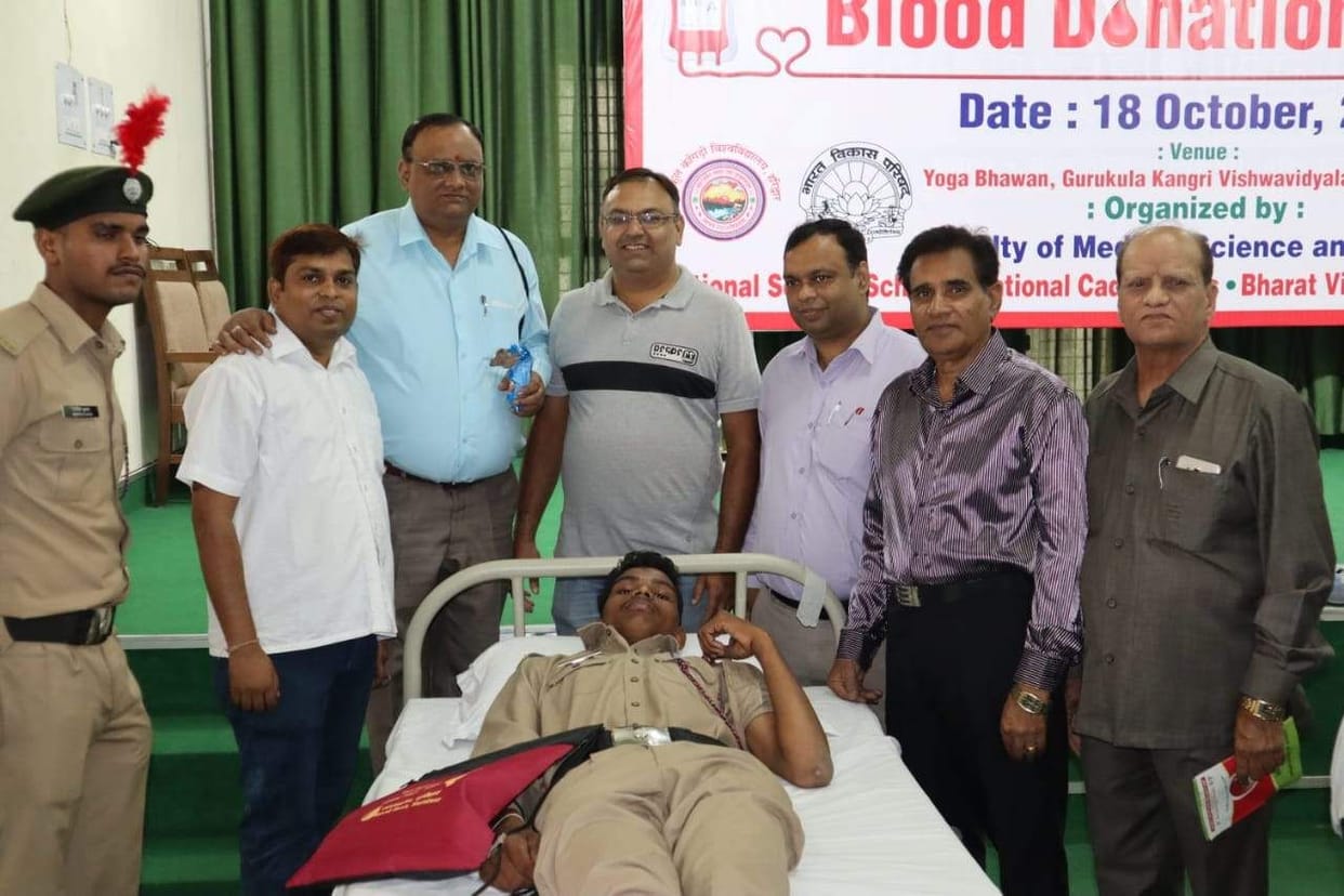 Students donated blood in Gurukul