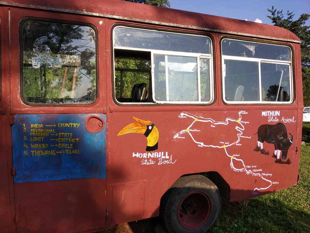 Arunachal Pradesh District administration has set up a classroom in an old and abandoned bus