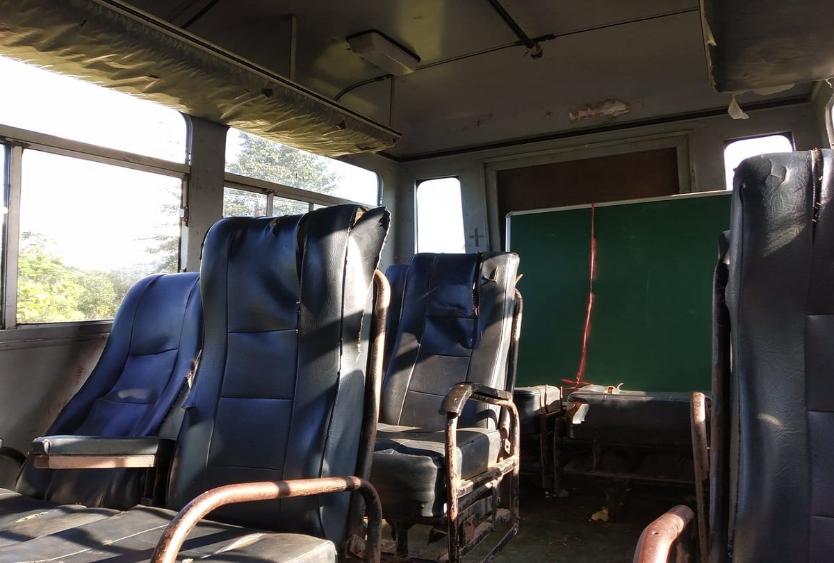 Arunachal Pradesh District administration has set up a classroom in an old and abandoned bus