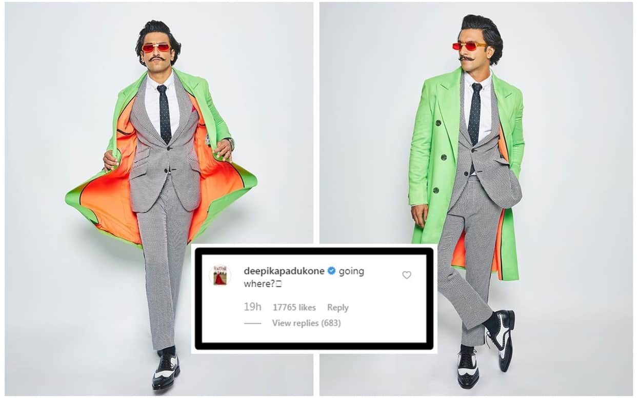 After Seeing Ranveer Singh dress Deepika Padukone Asks Where Are You Going