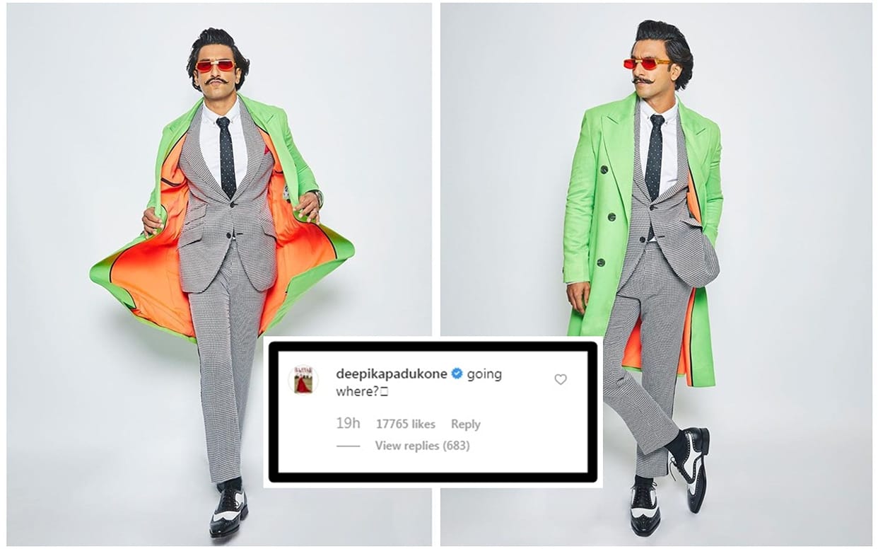 After Seeing Ranveer Singh dress Deepika Padukone Asks Where Are You Going