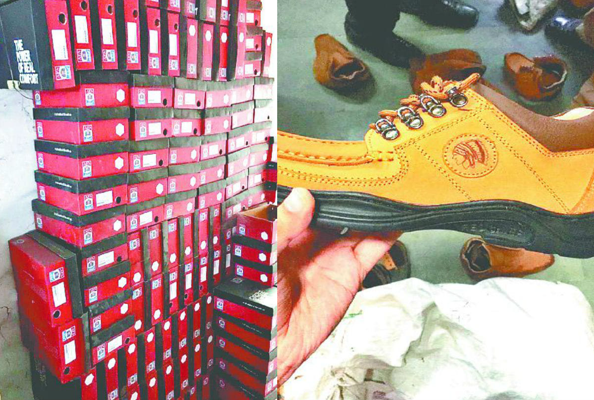 Red Chief Company fake shoes made in agra Raid by Police