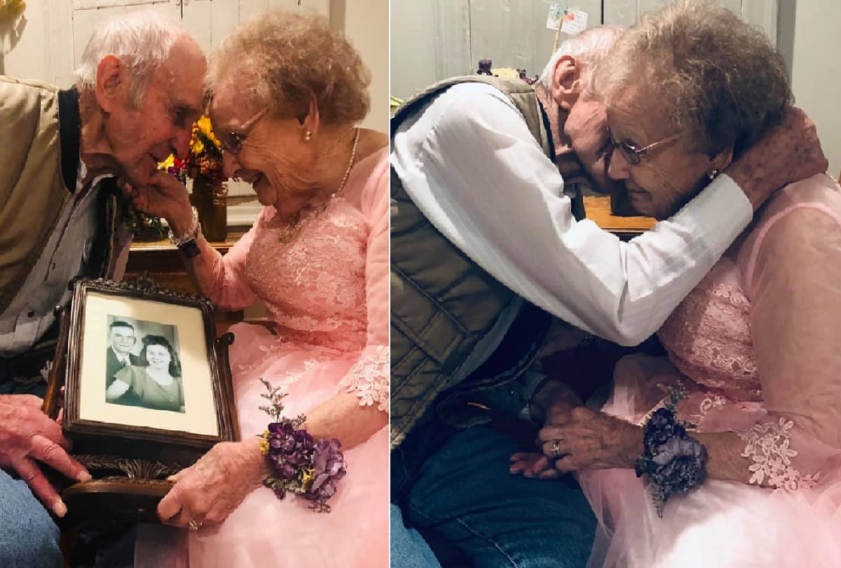 Man became emotional after seeing wife dressed as a bride of on 72nd marriage anniversary