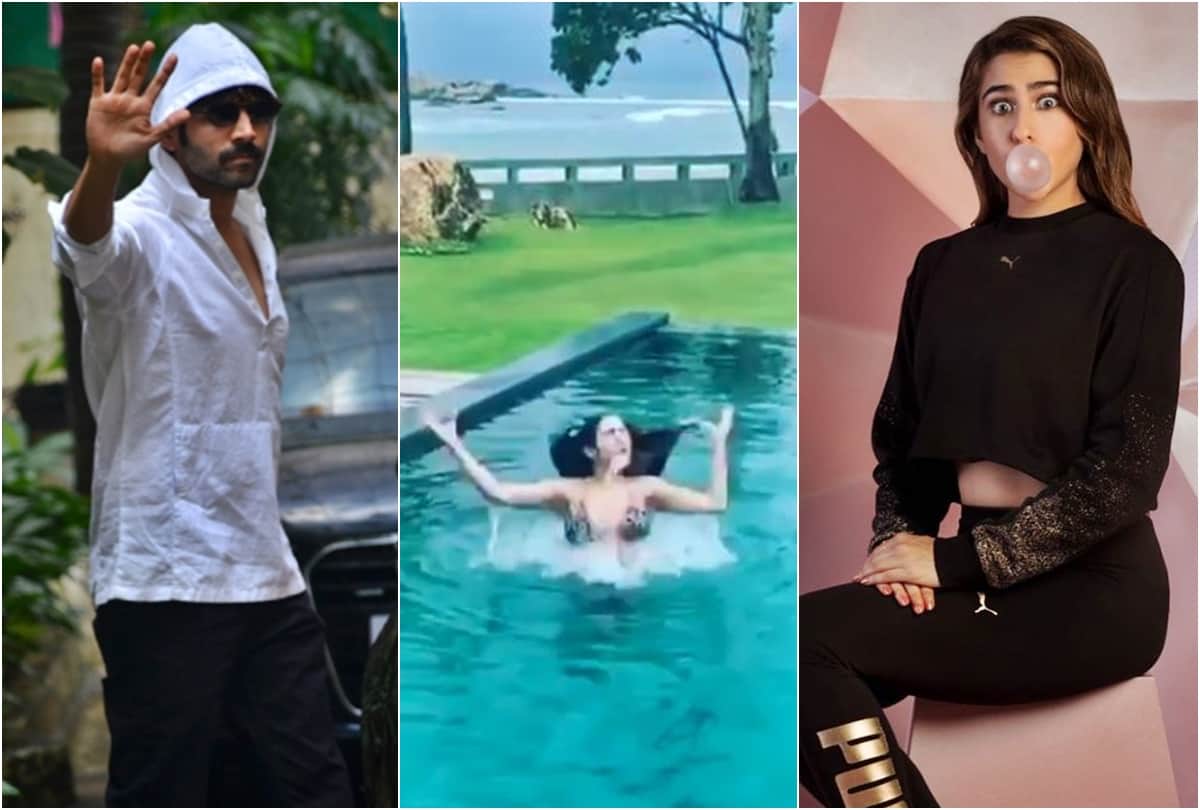 Sara Ali Khan Viral Swimming Pool Video after rumoured Breakup with Kartik Aaryan