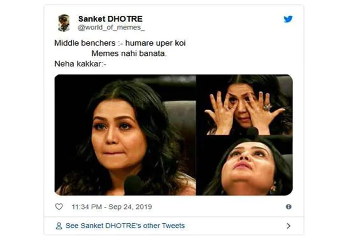 Indian Idol 11 Neha Kakkar Funny Crying Memes on Social Media