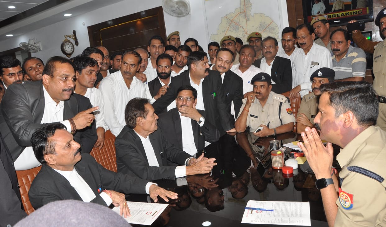 Angry lawyers at SSP office
