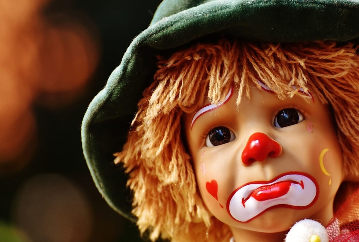 haunting moment ventriloquist doll blinks and moves its mouth