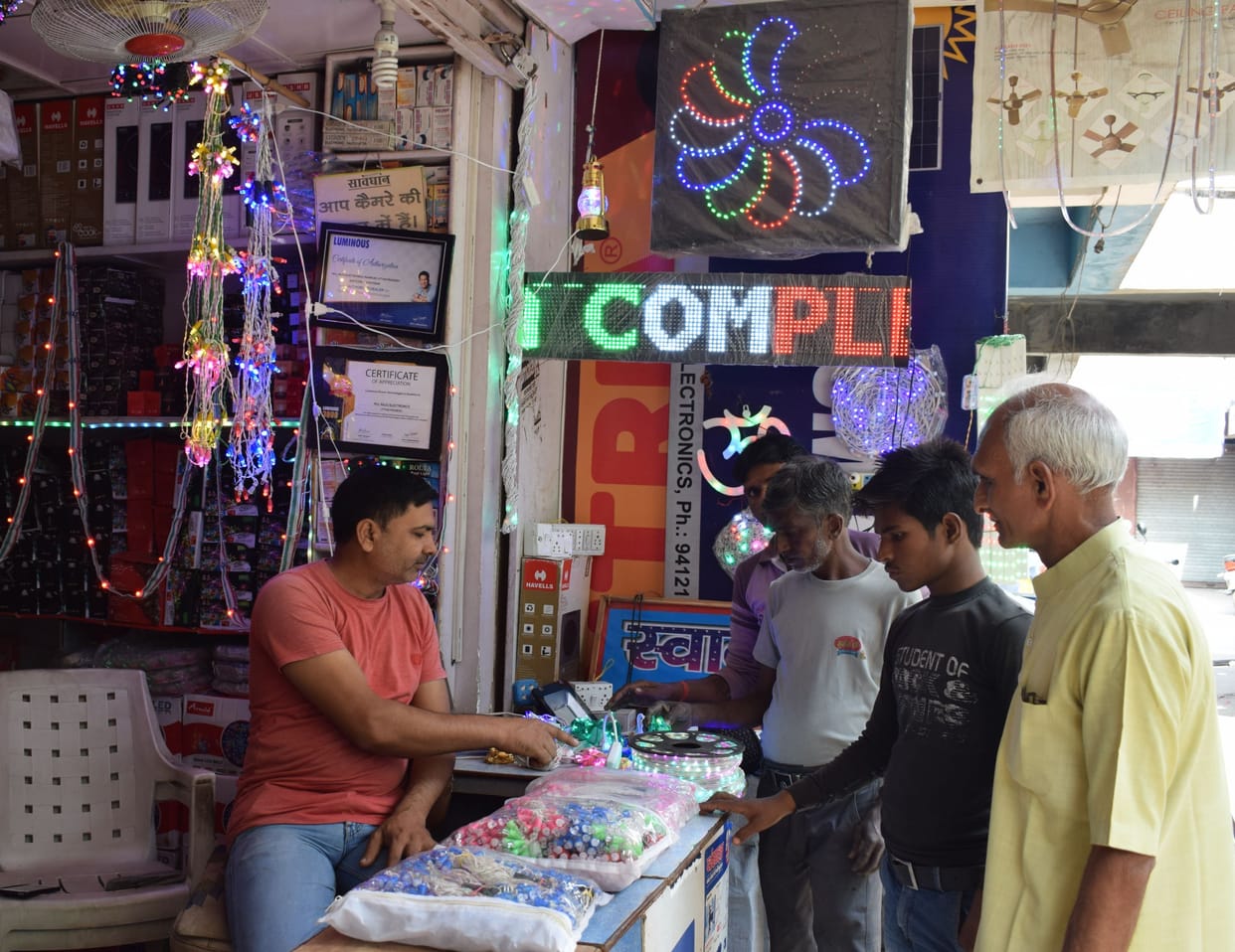 deepawali, electronic item, market