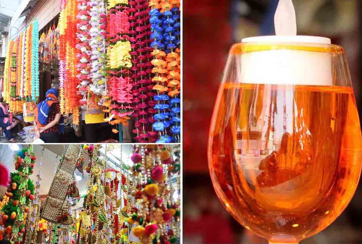 Jammu Kashmir's market decorated for festival of Deepawali, city of temples Jammu