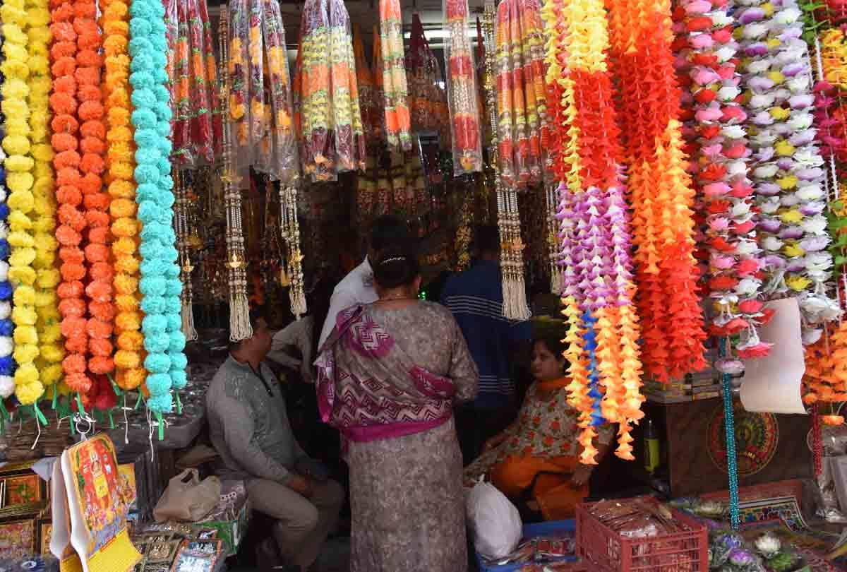 Jammu Kashmir's market decorated for festival of Deepawali, city of temples Jammu
