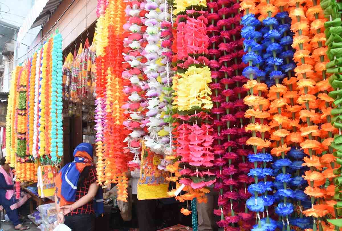 Jammu Kashmir's market decorated for festival of Deepawali, city of temples Jammu