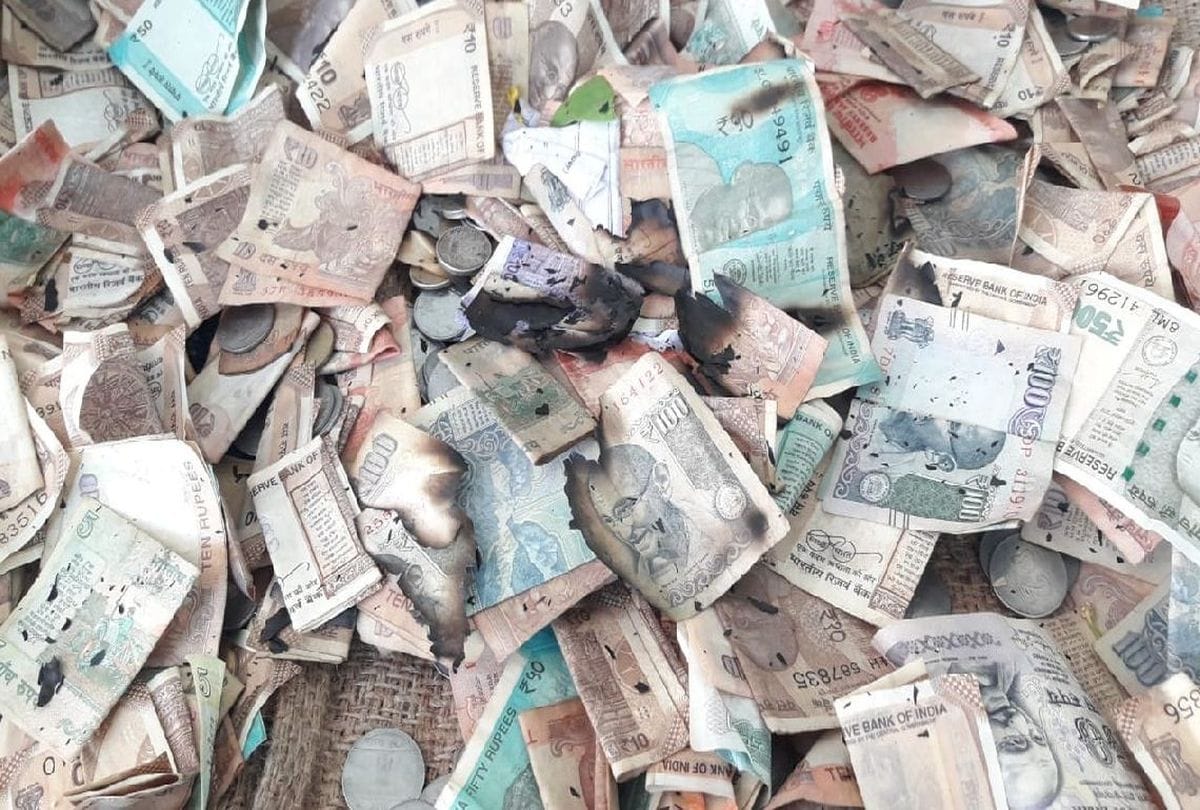 Fire catches donation box of Katyayani Devi temple vrindavan