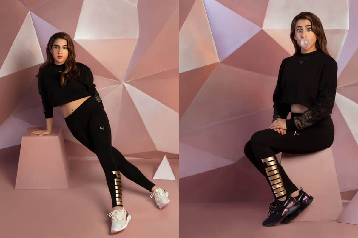 sara ali khan rocks in puma india black athleisure outfit