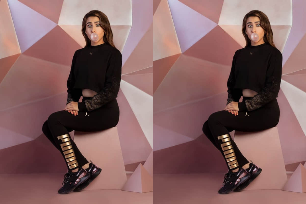 sara ali khan rocks in puma india black athleisure outfit