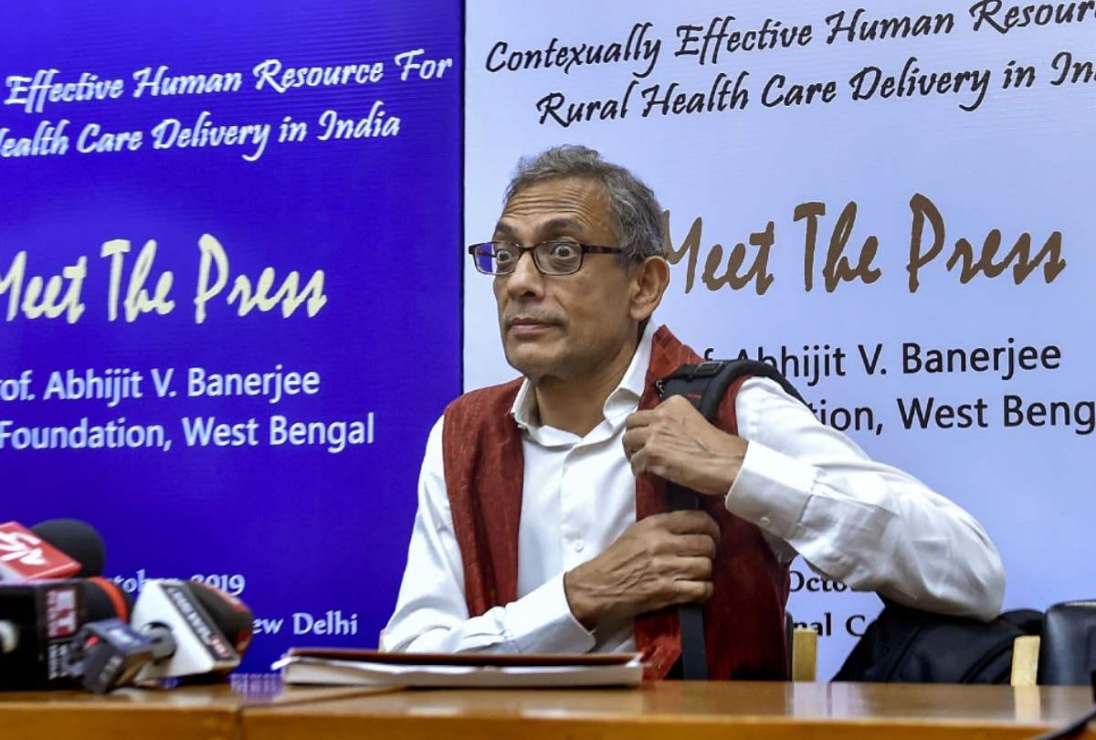 Nobel prize winner abhijit banerjee meets pm modi then press conference skip controversial question