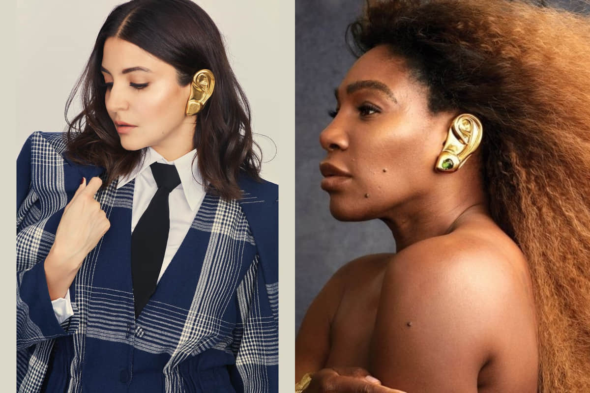 anushka sharma wear expensive gucci gold ear cuff like serena williams