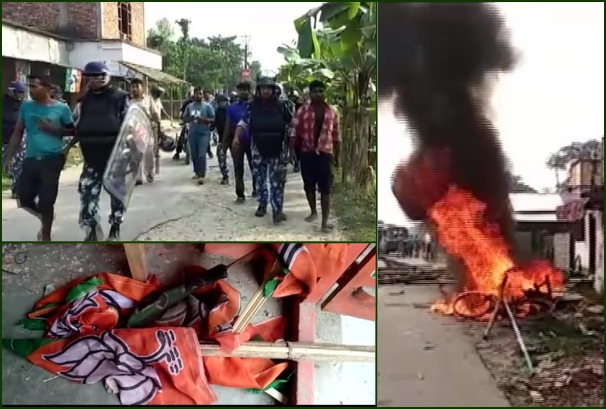 West Bengal: Clash between BJP and TMC workers in Coochbehar, both parties Offices were vandalised