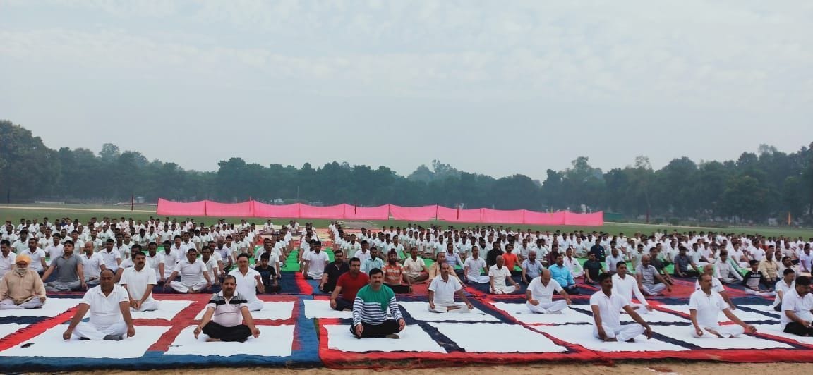 Grand Yoga Pranayam organized at PAC Parade Ground