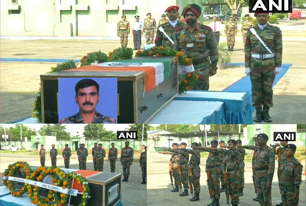 wreath laying ceremony of Naib Subedar Valte Sunil Ravsaheb being held in Jammu