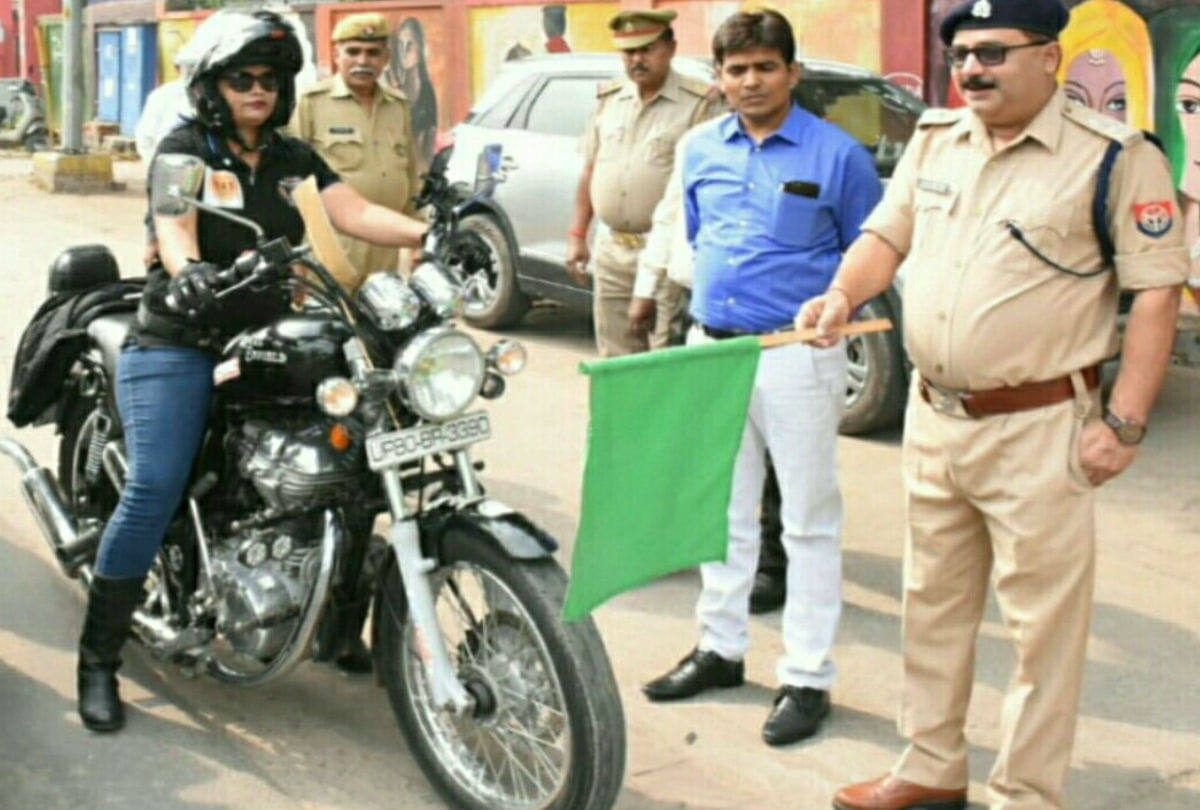 Mathura woman biker embarks on safety mission at Four States