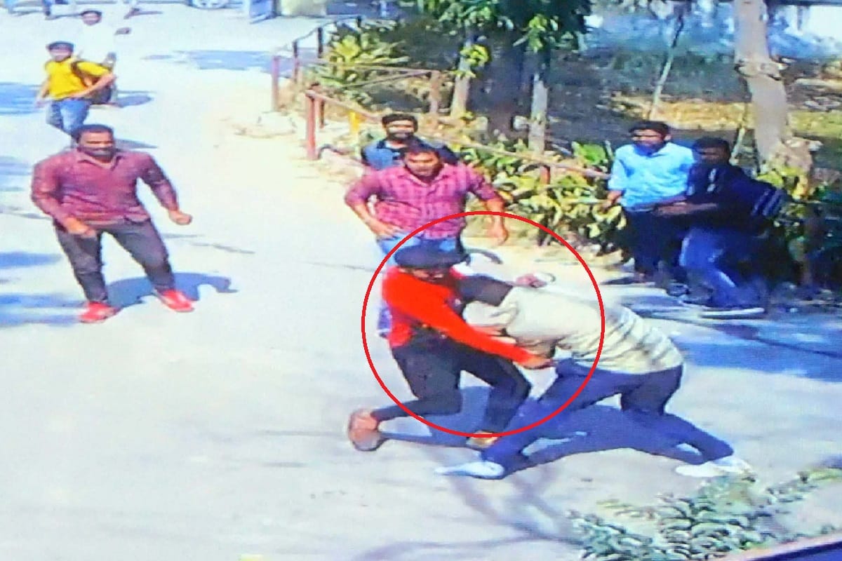 Attack on a student from knife in college at Shamli district and the incident was captured on CCTV