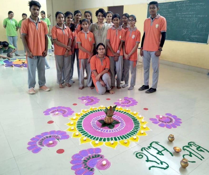 Yellow House made the most beautiful Rangoli
