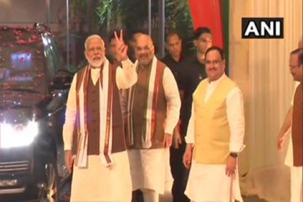 Haryana Maharashtra assembly election results live and update PM modi Amit shah at BJP headquarter