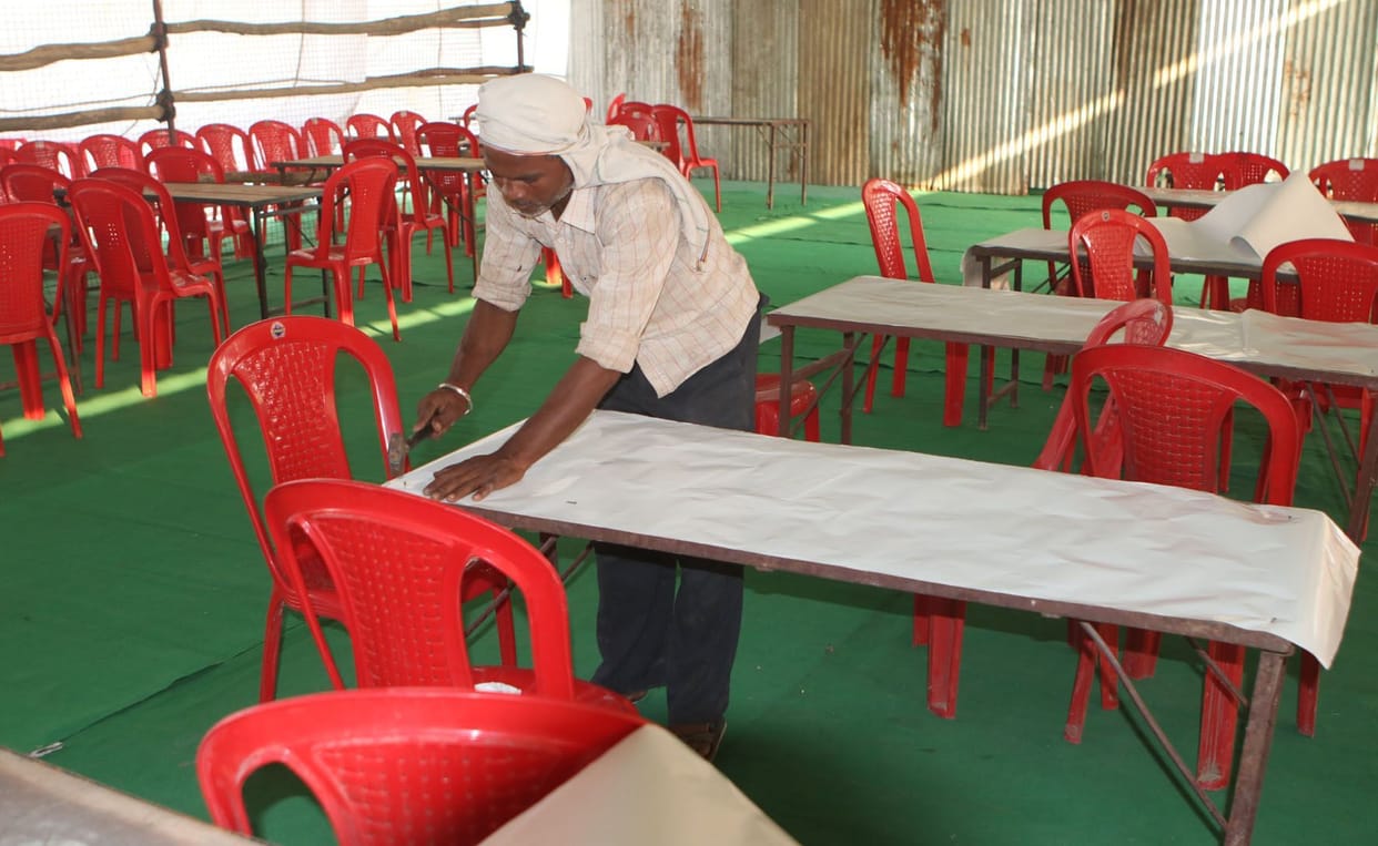 Vote counting booth survilance in drone