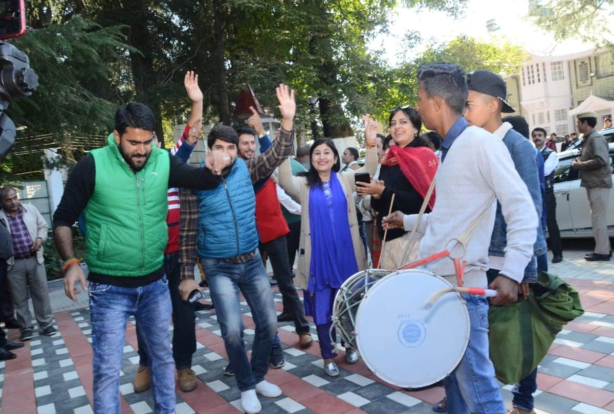 BJP win By-election in pachhad and dharamshala celebration in shimla with CM Jairam Thakur