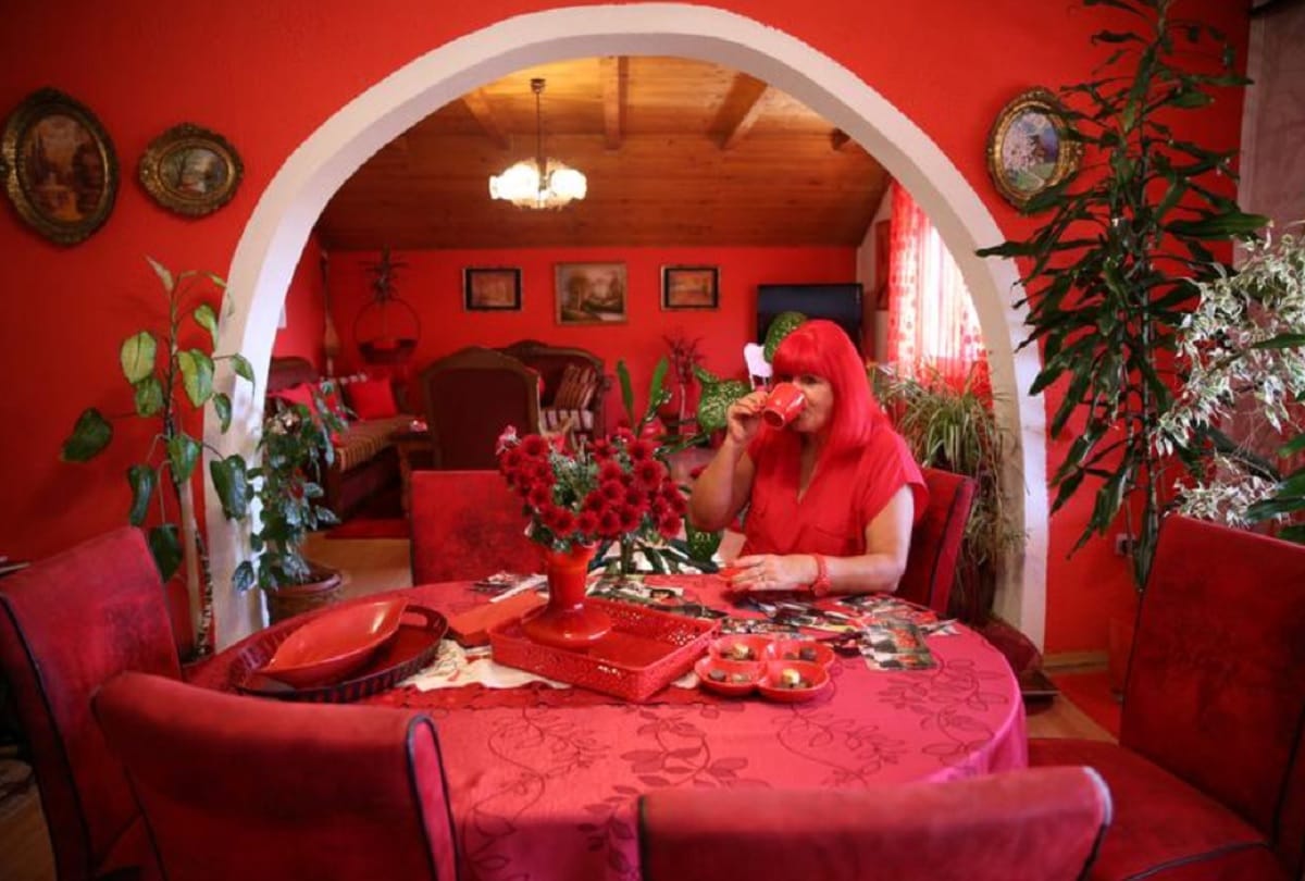 Red lady of Bosnia Zorica Rebernik loves red colour a lot