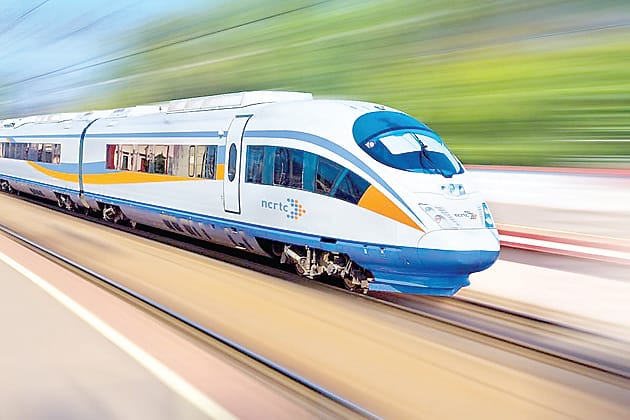 telephone line siffted for rapid train