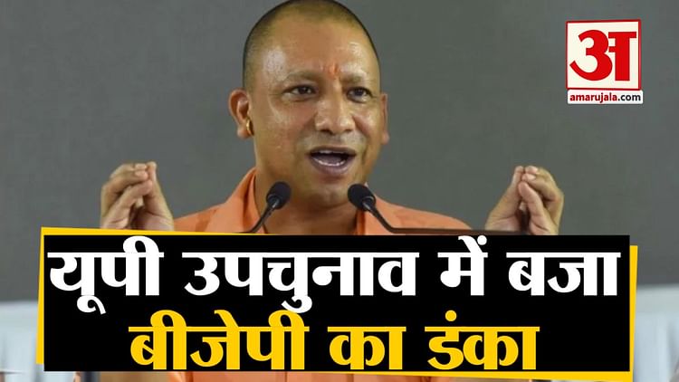 Bjp Wins 7 Seats In Up Assembly By-election, Sp Challenges By Wining 3 Out Of 11 Seats - Amar Ujala Hindi News Live - यूपी विधानसभा उपचुनाव में लहराया भाजपा का परचम, 11 में से 3 सीट जीत सपा ने दी चुनौती
