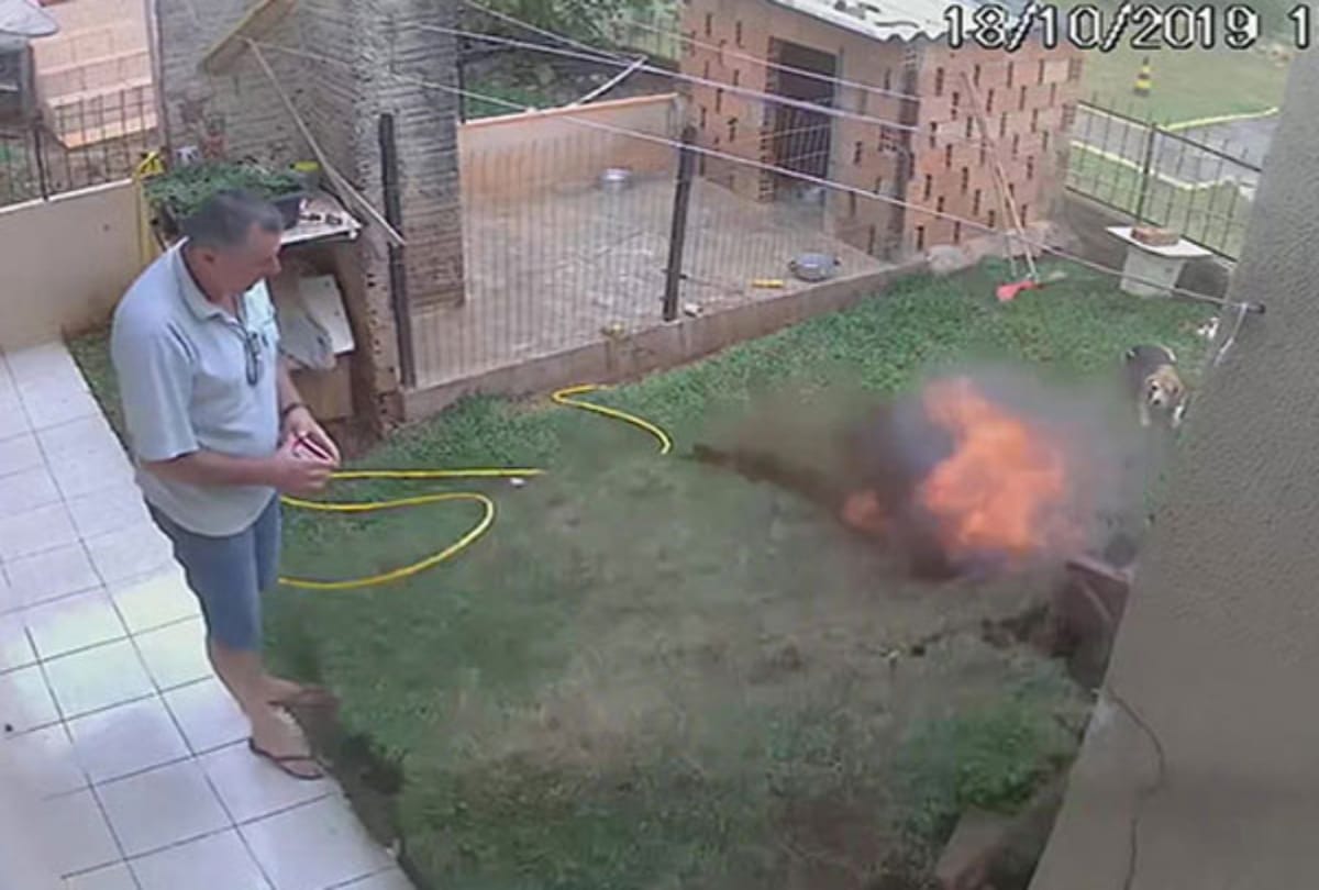 brazilian man blows up garden while trying to get rid of cockroaches