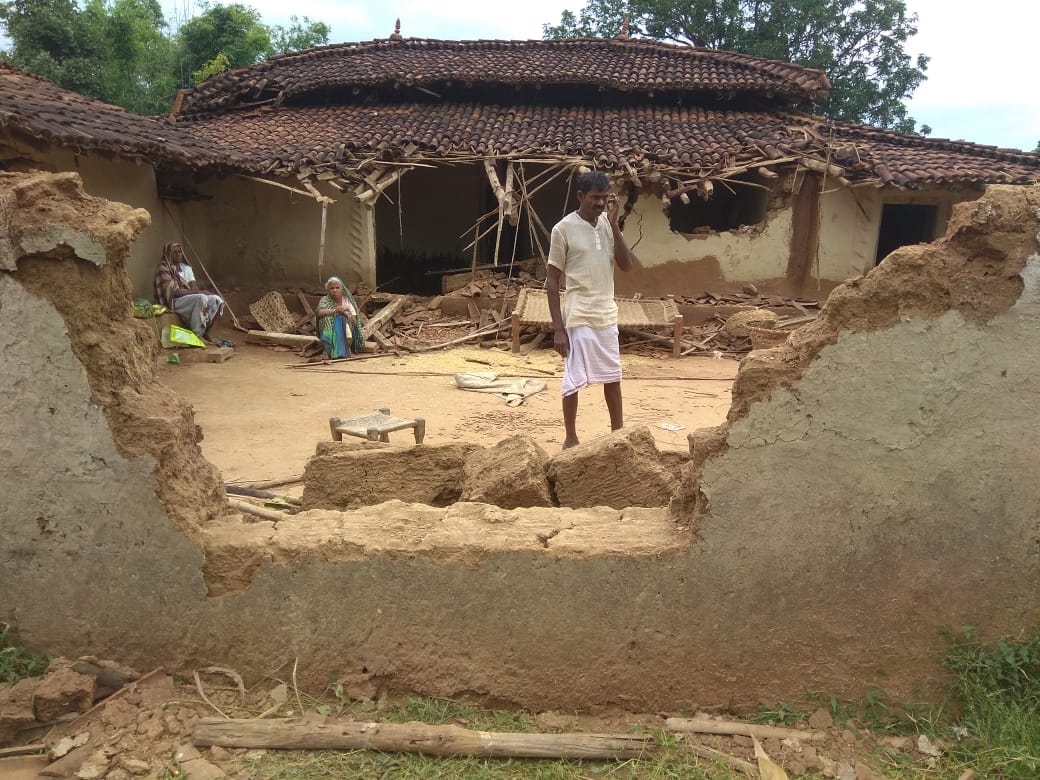 Herd of elephants destroyed the crop, destroyed houses