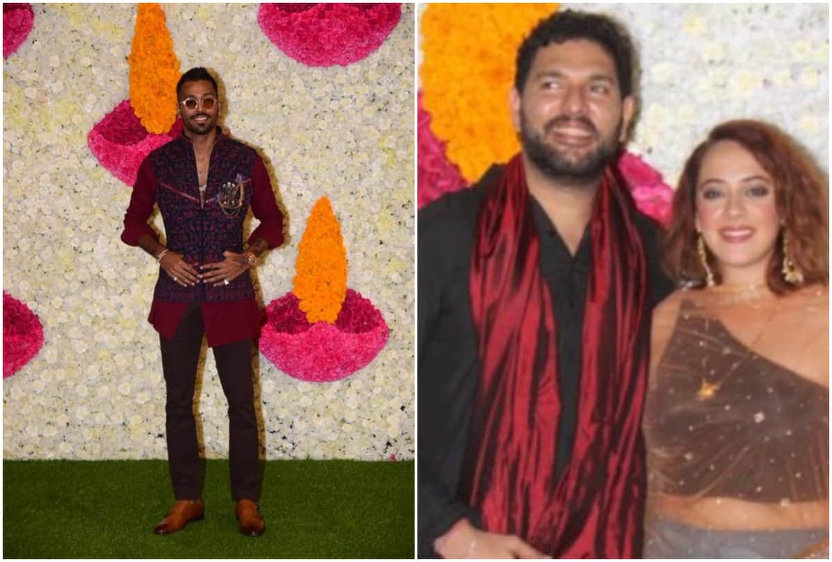 Ambani Diwali Party Photos Rohit Sharma Hardik Yuvraj Singh and other cricketers attended the event