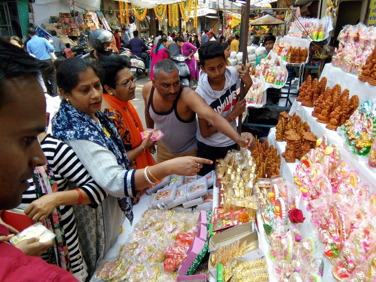 Crowds thronged the markets on Dhanteras